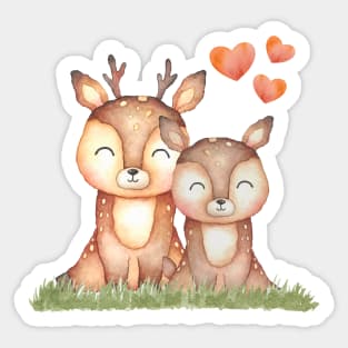 Valentines Deer Sticker